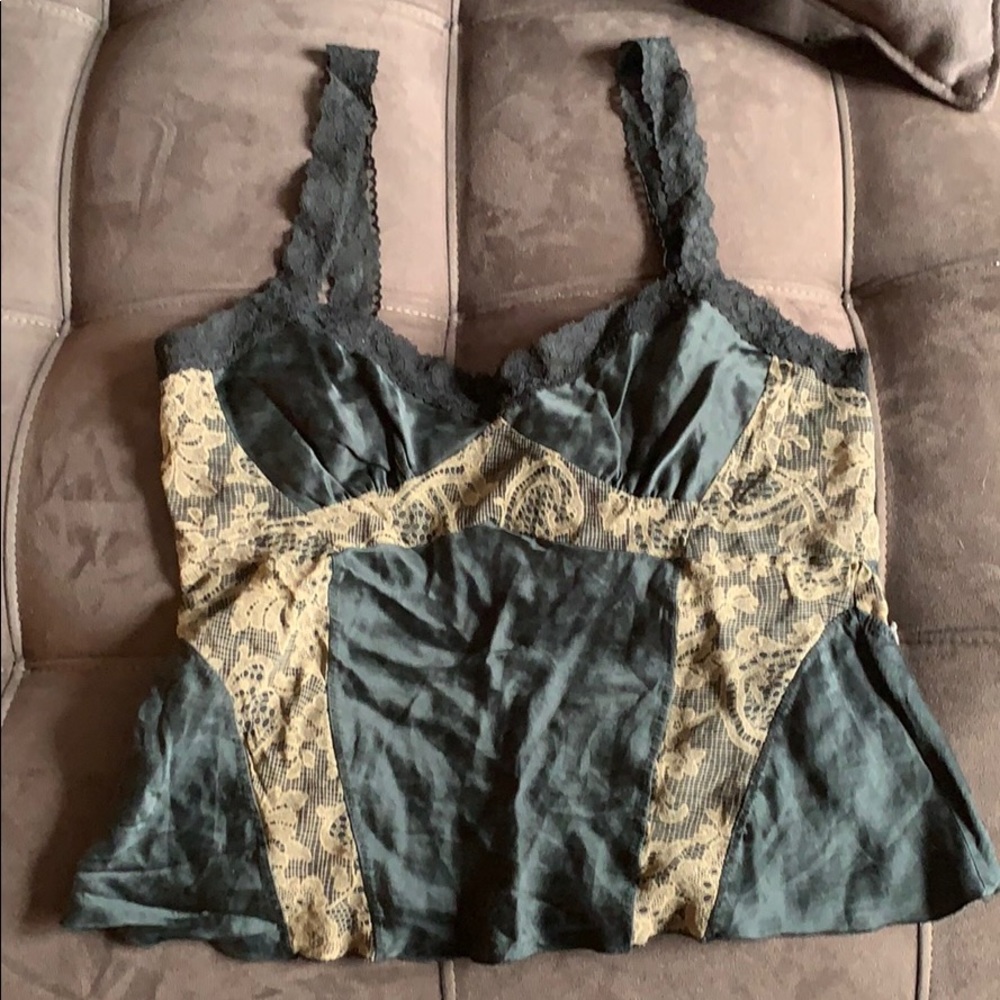 TRUE MEANING camisole black lace silk